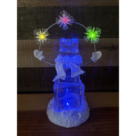 Enchanted Forest Lighted Acrylic Juggling Snowman In Box - Picture 3 of 8